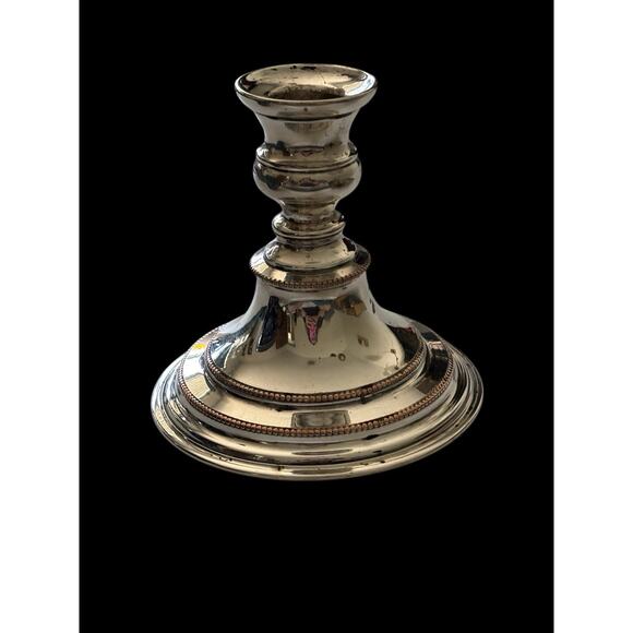 I.F.S LTD Silver Plated Candle Holder Made in England Weighted Antique - Picture 2 of 3